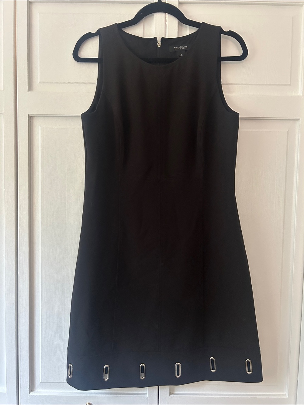 White House Black Market Black Sleeveless Mini Dress with Grommet Hem